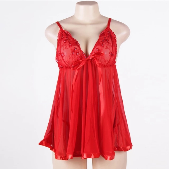 Sexy Womens Plus Size Lingerie Chemise Night Dress Cheap Valentines day gift - Picture 2 of 5